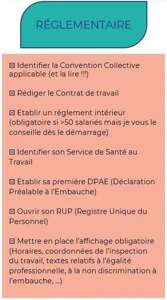 Convention collective Contrat de travail Règlement intérieur DPAE Registre du Personnel Affichages obligatoires
